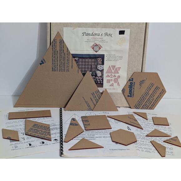 Huge Quilter's Ruler Template Set - 16, Pink, Includes Patterns + Instructions - Picture 1 of 12